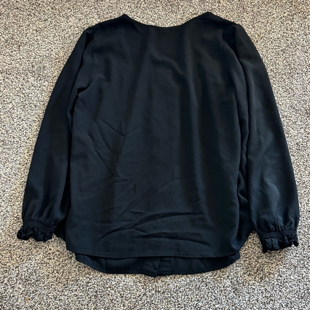 Time and Tru Black Square-Neck Maternity Button-Front Blouse Size Small - Picture 6 of 6